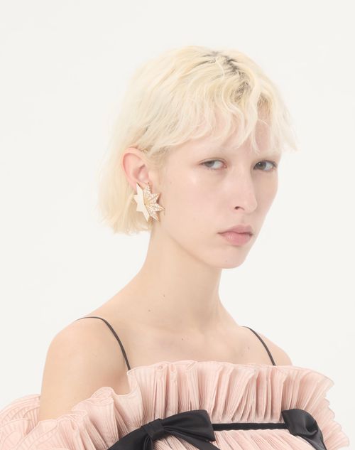 Valentino Garavani - Pas Plus Earrings In Metal, Enamel And Swarovski® Crystals - Gold/crystal - Woman - Fashion Jewelry