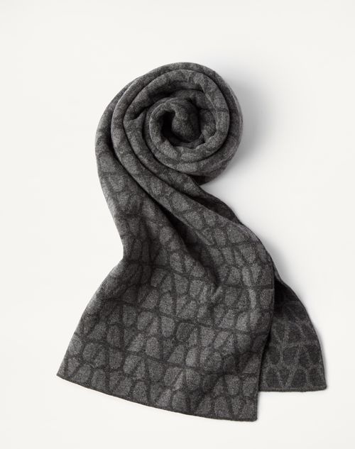 Valentino Garavani - Toile Iconographe Wool And Cashmere Scarf - Anthracite - Woman - Shelf - Vgd Accessories - Woman Accessories Sale