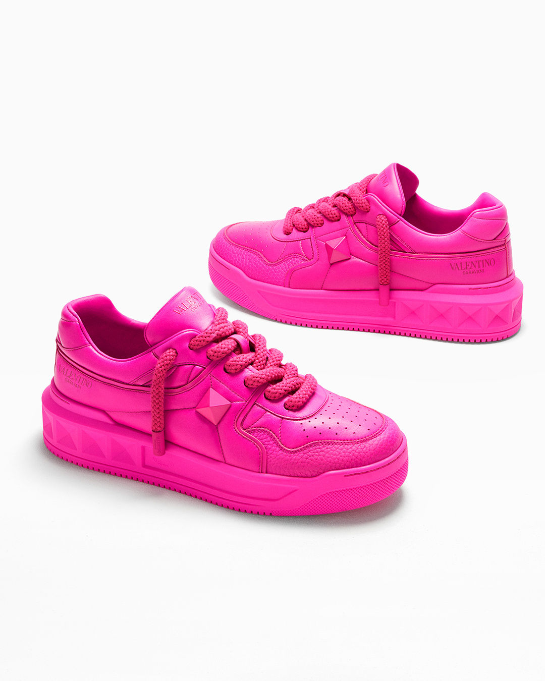 Valentino Garavani Pink PP – One Stud XL Sneakers| Valentino