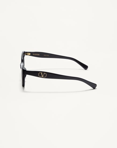 Valentino - Cat-eye Acetate Eyewear - Black/gray - Woman - Eyewear