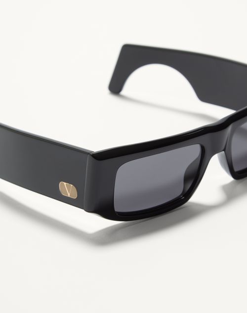 Valentino - Rectangular Acetate Eyewear - Black/gray - Unisex - Eyewear