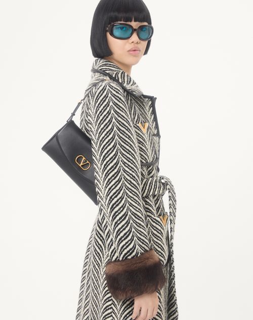 Valentino Garavani - Valentino Garavani Devain Small Nappa Shoulder Bag - Black - Woman - Shoulder Bags