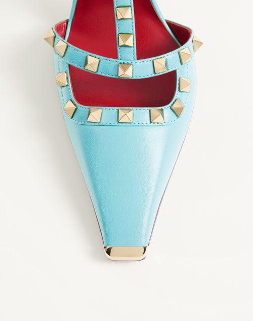Valentino Garavani - Rockstud Kidskin Pumps 100mm - Azure - Woman - Pumps And Slingbacks