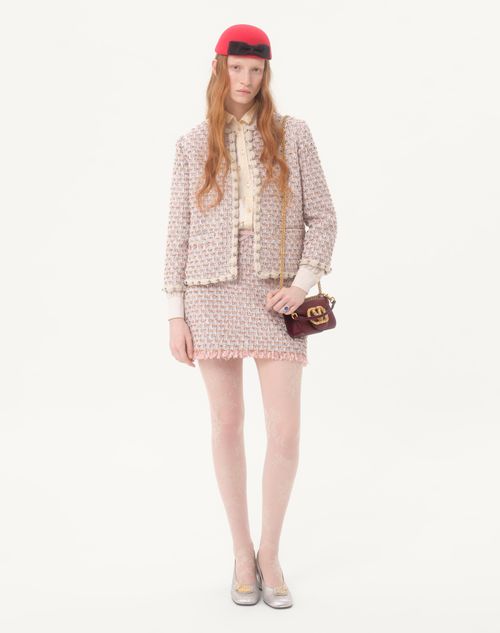 Valentino Garavani - Valentino Garavani Locò Small Shoulder Bag In Calfskin With Jewel Logo - Rosewood - Woman - Loco - Bags