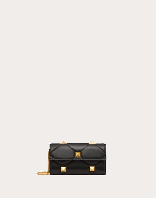 Fendi Studded Leather Continental Chain Wallet