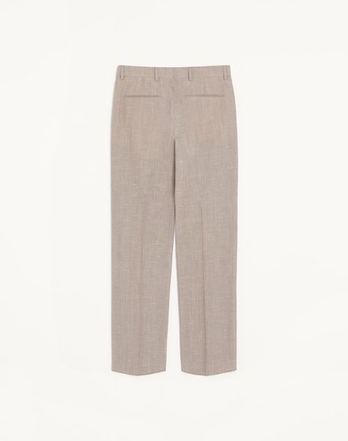 Valentino - Valentino Boutonné-wollhose - Hellgrau - Mann - Hosen Und Shorts