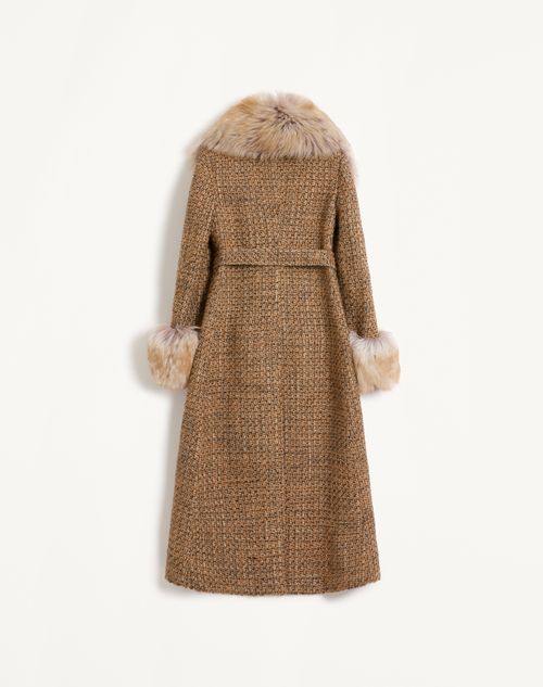 Valentino - Fantasy Tweed Coat - Brown/multicolor - Woman - Coats And Outerwear