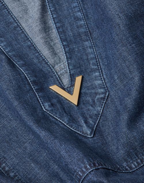 Valentino Garavani light chambray denim long kaftan dress main image 1