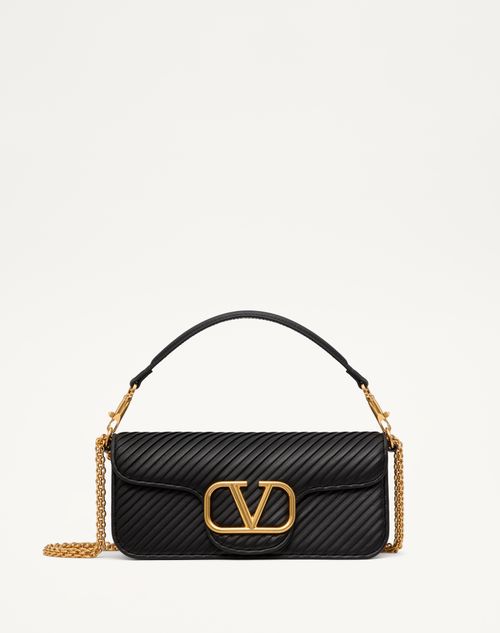 Valentino Garavani - Valentino Garavani Locò Shoulder Bag In Pleated Nappa - Black - Woman - Bags