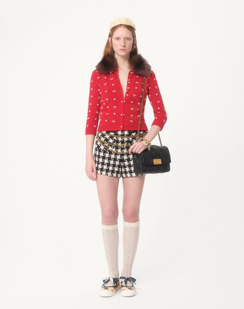 Damier Light Tweed Shorts for Woman in Ivory/black Damier Light Tweed Shorts for Woman in Ivory/black