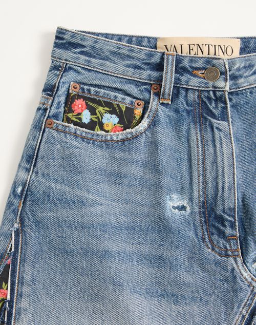 Valentino - Short Denim Skirt - Blue - Woman - Denim