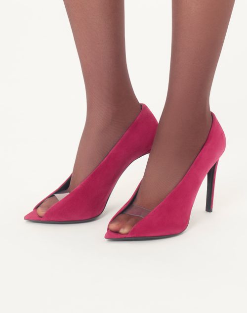Valentino Garavani - Open Toe Révélé Suede Pumps 105mm - Insolent - Woman - Pumps And Slingbacks