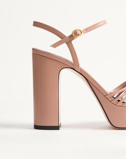 Valentino Garavani - Coeur Royal Platform Sandal In Kidskin 115mm - Pink - Woman - Sandals