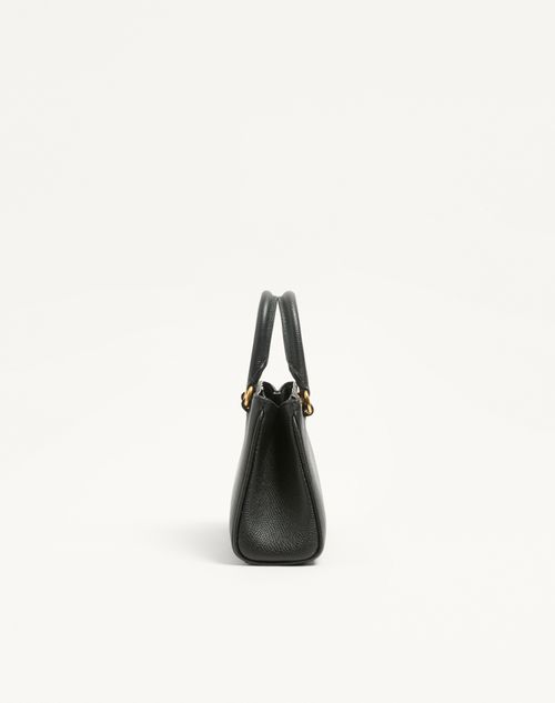 Valentino Garavani - Mini Vlogo Signature Bag In Grainy Calfskin - Black - Woman - Top Handle Bags