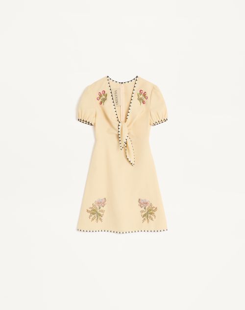 Valentino - Embroidered Short Dress - Birch/multicolour - Woman - Dresses