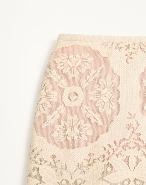 Valentino - Mini Mini In Floral Stamp Blanket - Ecru/silver - Woman - Skirts