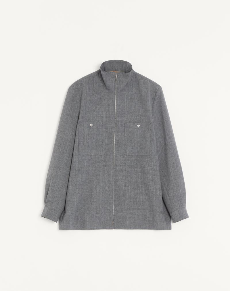 Surchemise Laine Moulinée Noir/Gris — Valentino