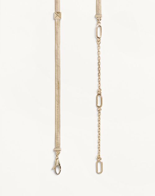 Valentino Garavani - Valentino Rockstud Halskette Aus Metall - Platin - Mann - Schmuck Und Uhren