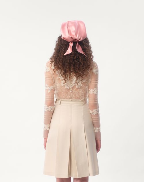 Top In Dentelle With Roses Pattern for Woman in Ivory Valentino WX