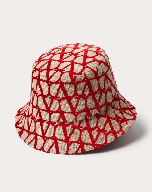Toile Iconographe Bucket Hat for Woman in Beige/black | Valentino US