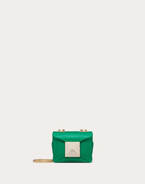 Valentino Garavani - Micro One Stud Nappa And Crystal Stud Handbag - Green - Woman - Valentino Garavani One Stud