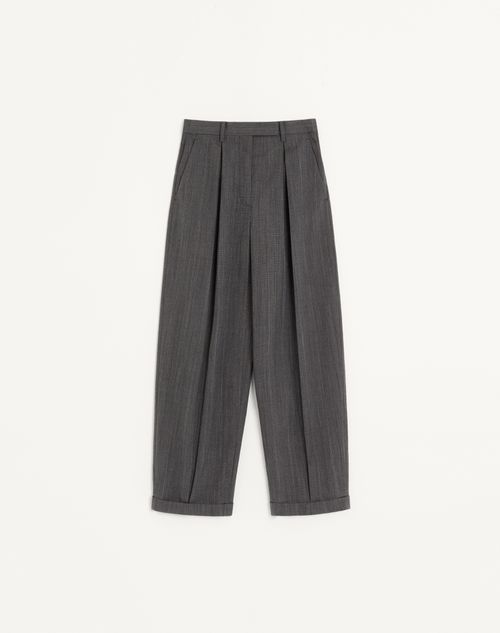 Valentino - Valentino Trousers In Multicolour Pinstripe - Grey/multicolour - Woman - Trousers And Shorts