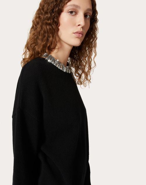 Turtleneck jumper with embroidered logo Girl, Black