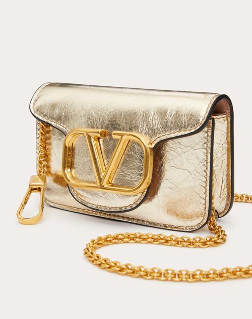 Micro Bag With Locò Chain In Metallic Calfskin for Woman in