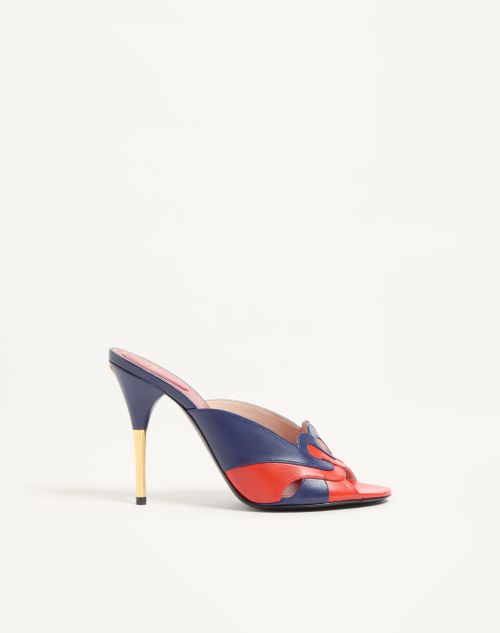 Valentino Garavani - Éoline Kidskin Slide Sandal 105mm - Indigo/orange - Woman - Sandals
