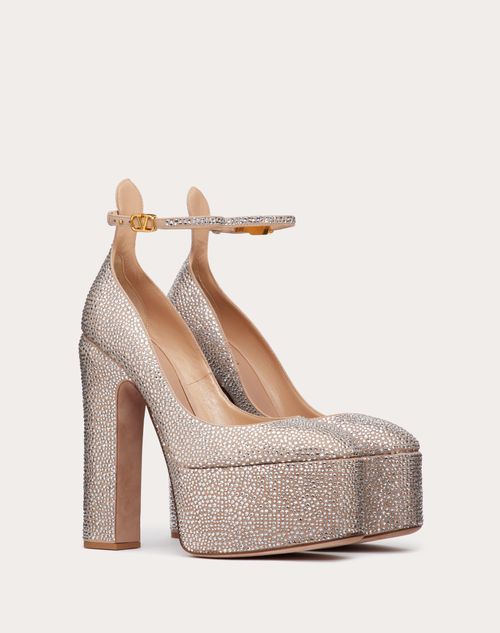Valentino Garavani - Valentino Garavani Tan-go Pump With Crystals 155mm - Crystal/rose Cannelle - Woman - Woman Shoes Private Promotions