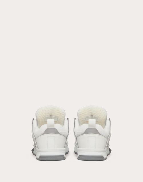 Open Skate And Fabric Sneaker Man in White/green | Valentino US