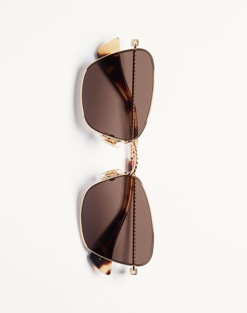 Valentino - Metal Cat-eye Eyewear - Gold/brown - Unisex - Eyewear