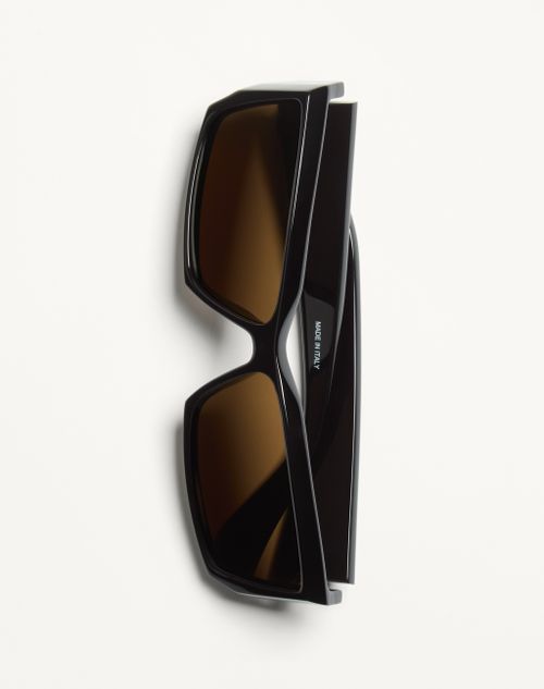 Valentino - Rectangular Acetate Eyewear - Black/yellow - Unisex - Eyewear