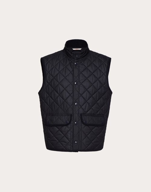 Valentino - Quilted Nylon Waistcoat - Navy - Man - Outerwear