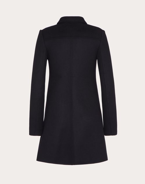 Valentino - Compact Drap Coat - Navy - Woman - Coats And Outerwear