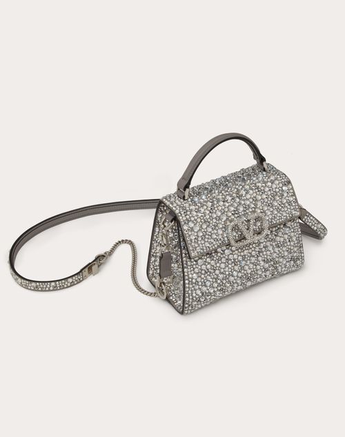 Vsling Mini Handbag With Sparkling Embroidery for Woman in Crystal 