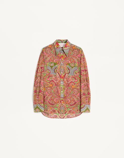 Valentino - Shirt In Mussola Cachemire Voyage Imaginaire - Multicolour - Woman - Shirts & Tops