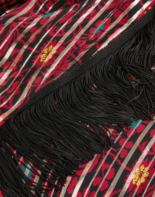 Valentino - Lamé Midi Skirt With Apres L'hiver Print - Multicolour - Woman - Skirts