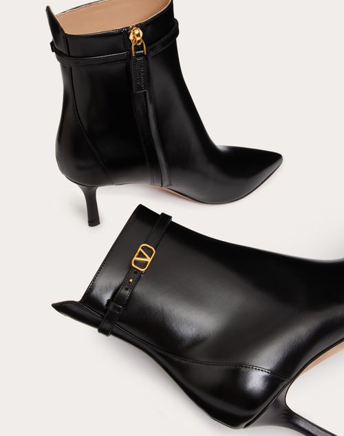 Valentino Garavani - Valentino Garavani Tan-go Ankle Boot In Calfskin Leather 70 Mm - Black - Woman - Boots