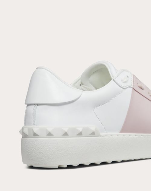Open Sneaker In Calfskin Leather Woman in White/water Rose | Valentino US