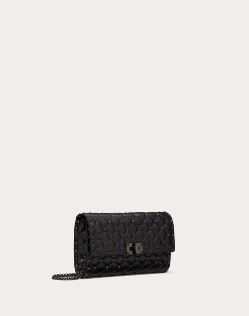 Valentino Garavani - Sac À Bandoulière Rockstud Spike En Cuir Nappa - Noir - Femme - Sacs Porté Épaule