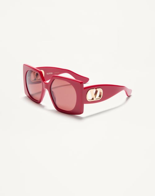 Valentino - Rectangular Acetate Eyewear - Red - Woman - Akony Eyewear - Accessories