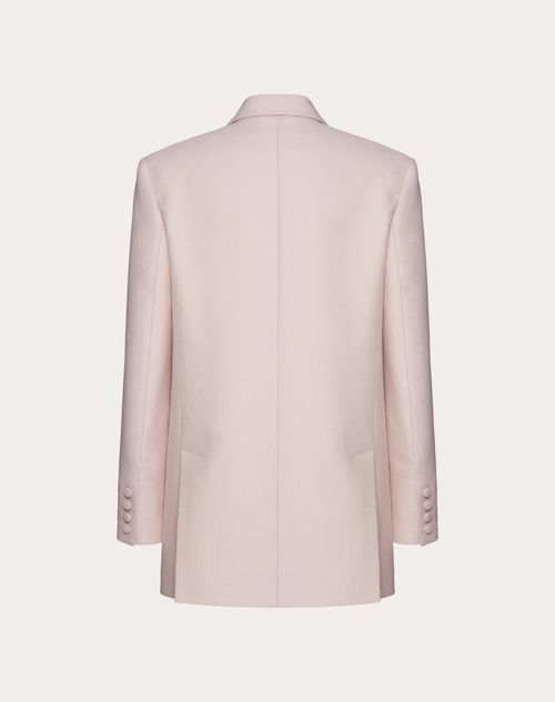 Valentino - 텍스처 울 실크 재킷 - 핑크 - 여성 - 코트 / 아우터웨어