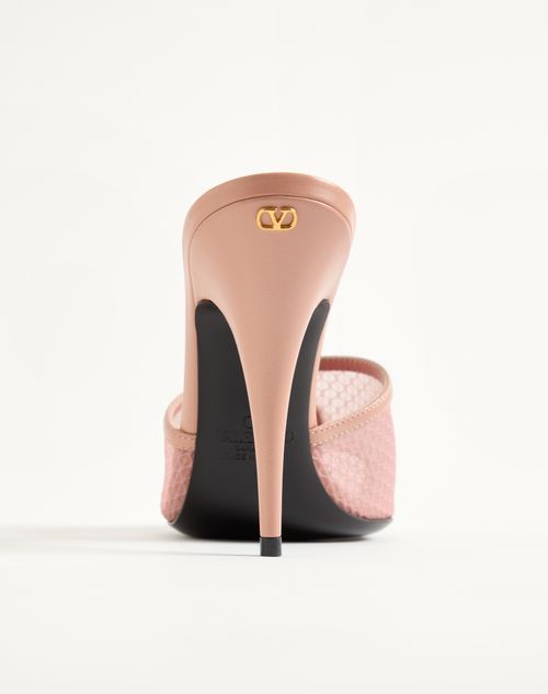 Valentino Garavani - Sandalo Slide Coeur Vipère In Rete 105mm - Rosa - Donna - Sandali