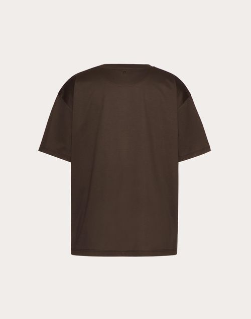 Valentino - Cotton Crewneck T-shirt - Ebony - Man - T-shirts And Sweatshirts