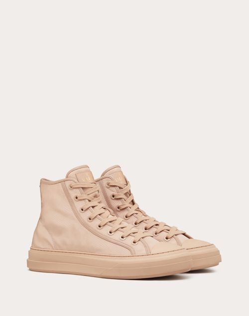 Valentino Garavani - Totaloop Nylon And Leather High-top Sneaker - Rose Cannelle - Man - Shoes
