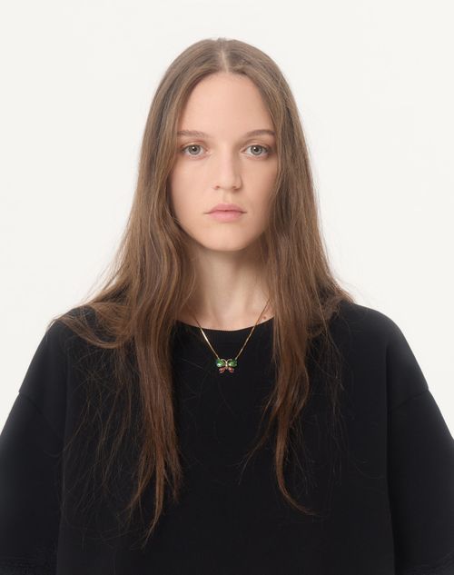 Valentino - レース コットン Tシャツ - ブラック - ウィメンズ - Tシャツ & スウェット