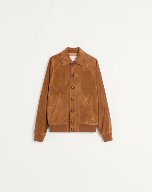 Valentino - Suede Jacket - Tan - Man - Outerwear