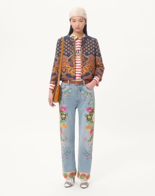 Valentino - Jacket In Gabardine Paisley Medaglioni Voyage Imaginaire - Multicolor - Woman - Jackets And Blazers