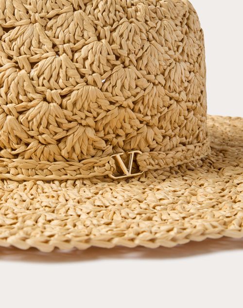Valentino Garavani - Fedora Escape Raffia Hat - Natural/gold - Woman - Woman View All